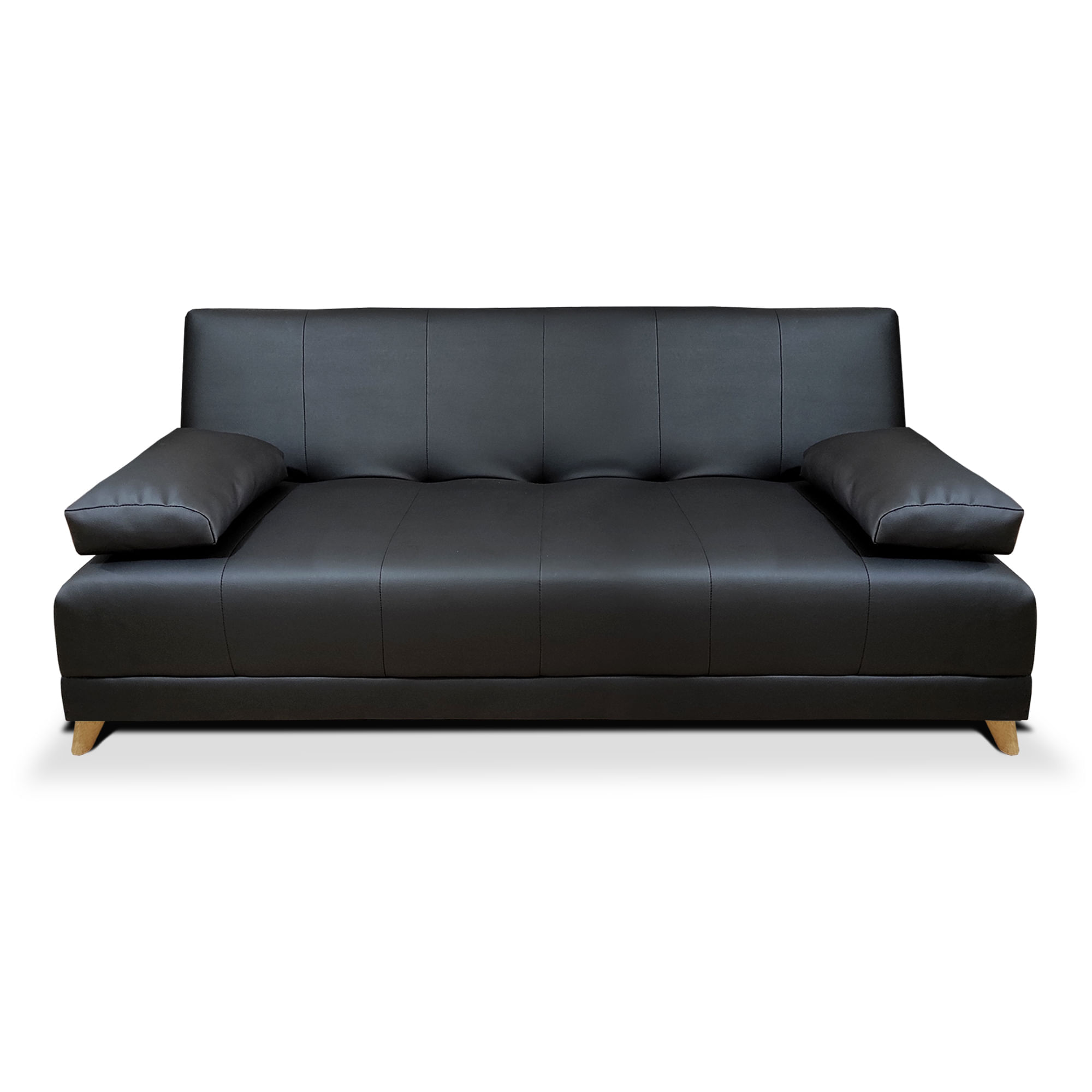Sofa Cama TQG tipo cuero negro