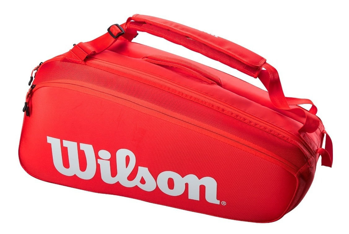 Bolso Raquetero Tenis Wilson 9pk Super Tour Rojo