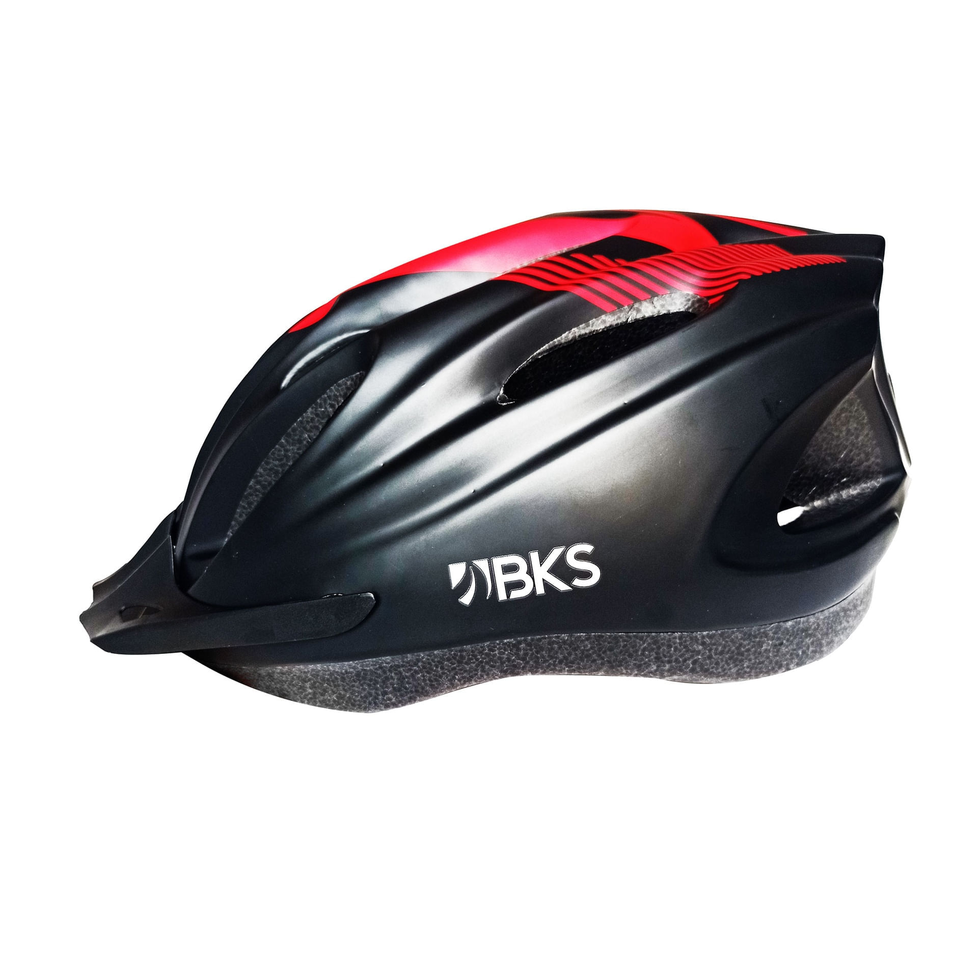 Casco Bicicleta Bmx Profesional Bks Mtb H350 Ruta Ciclismo-Rojo/Negro / M