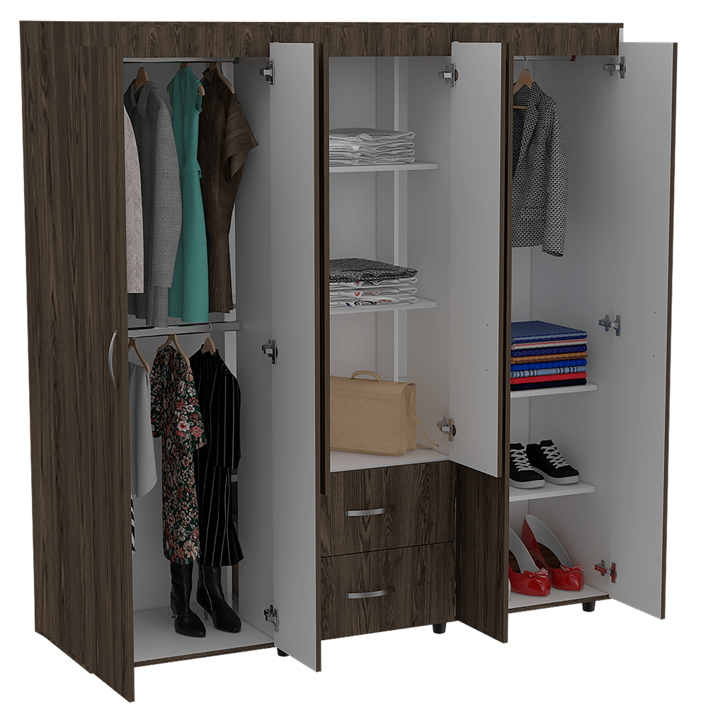Closet Bariloche 180 X 170 X 50 RTA Blanco + Coñac