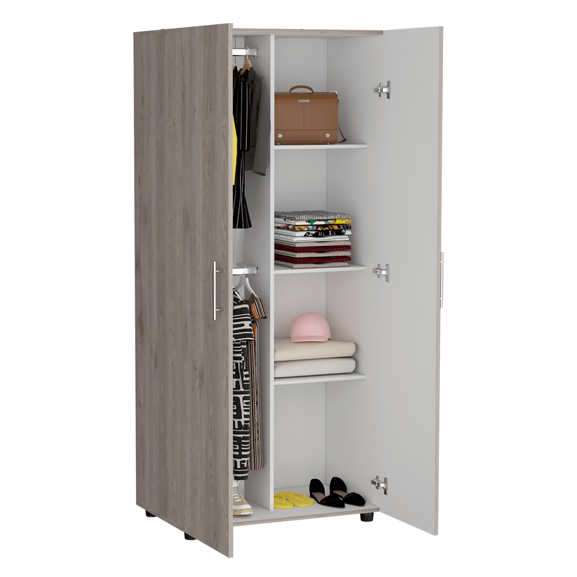 Closet Tera 180 X 80 X 48 RTA Ceniza Blanco