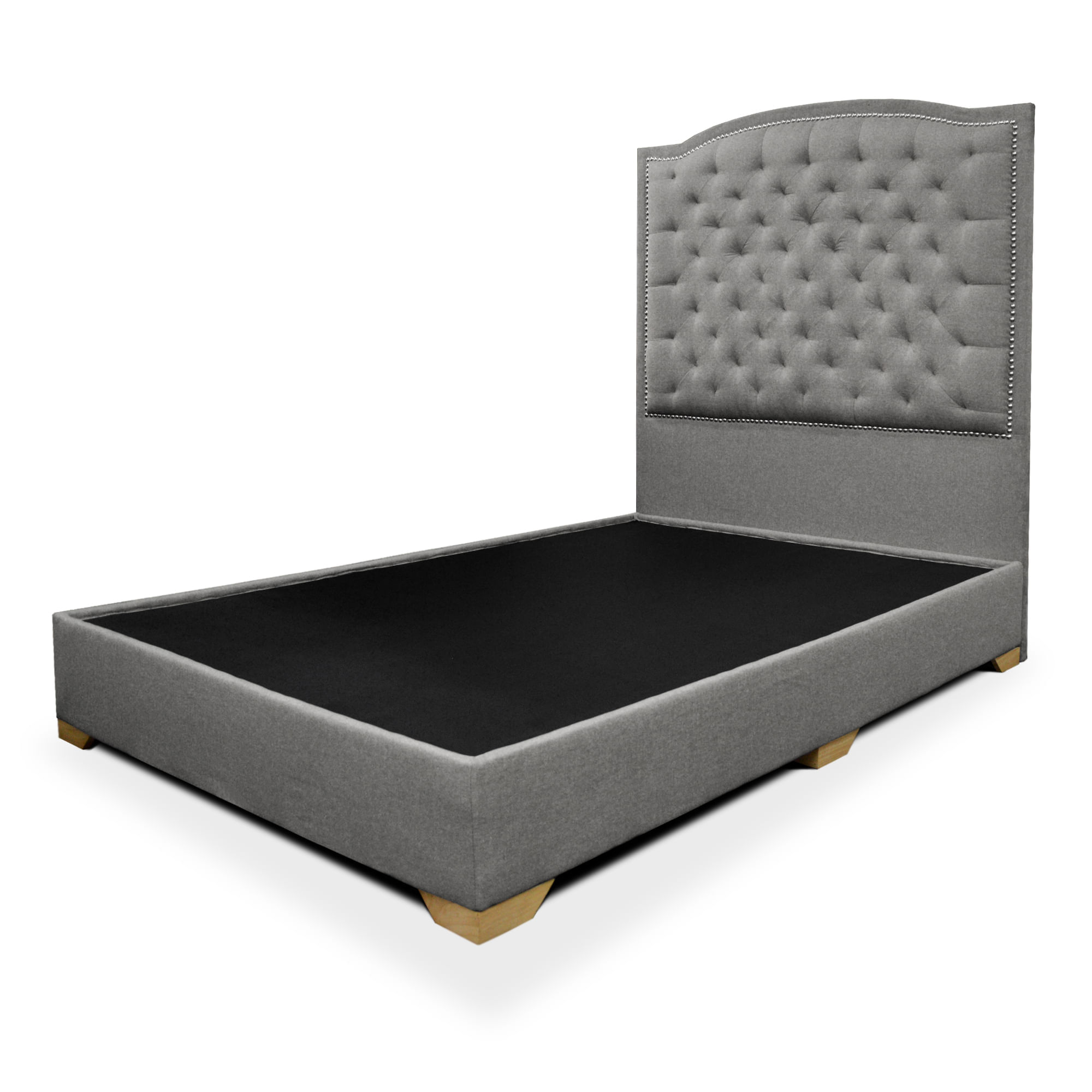 Cama Lawrence tela gris 140 cm