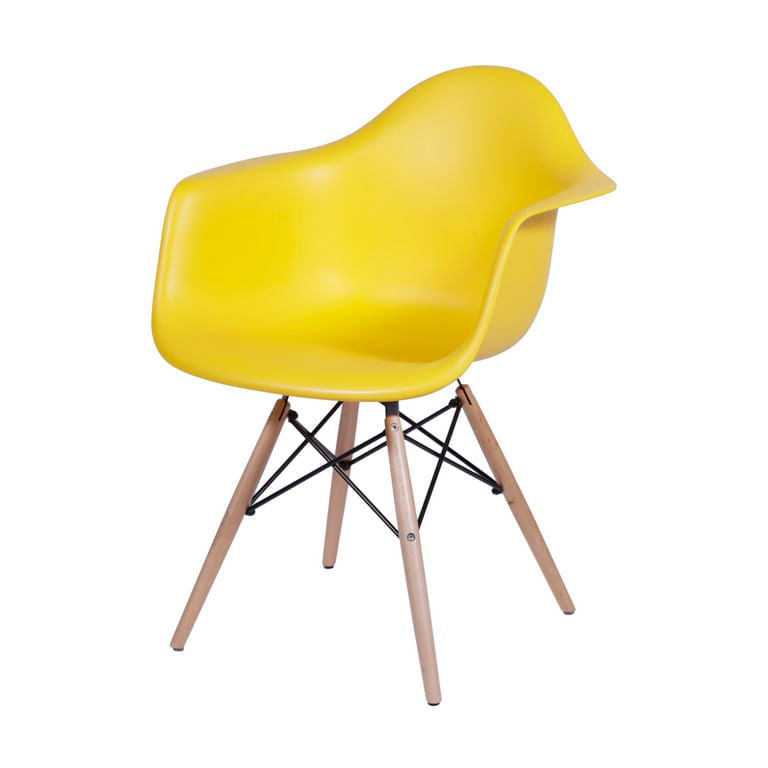 SILLA DKR CON BRAZOS TIPO EAMES AMARILLA BOXBIT