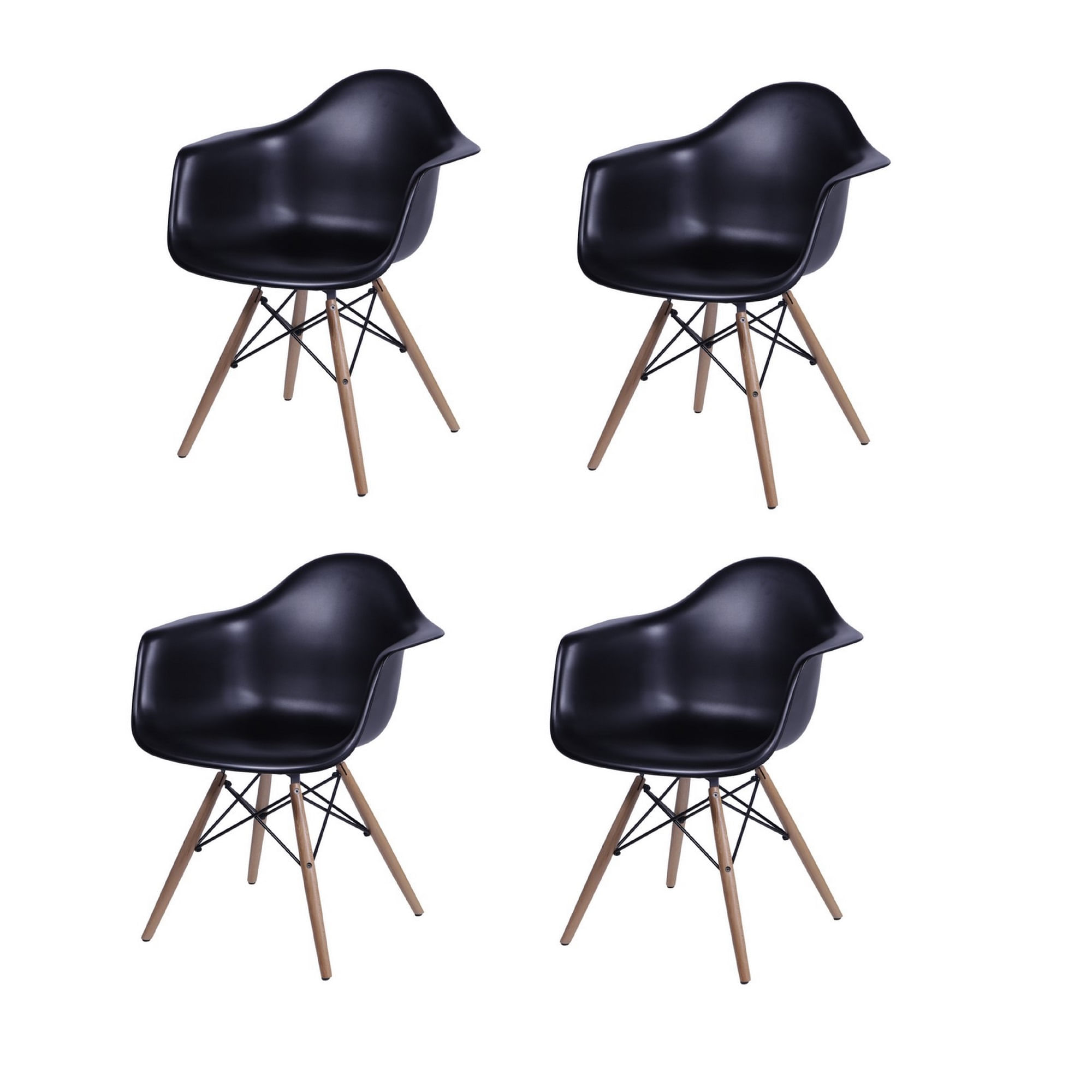 SET X 4 SILLAS DKR CON BRAZOS NEGRAS BOXBIT