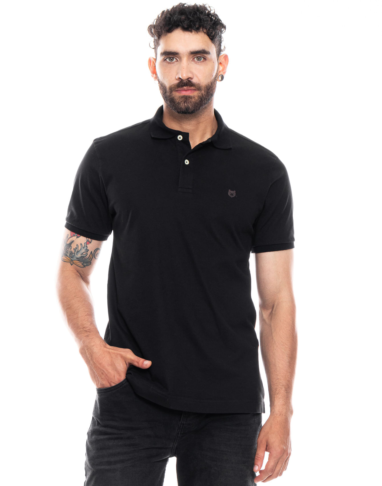 Polo Unicolor Logo Estampado Eco Recycle