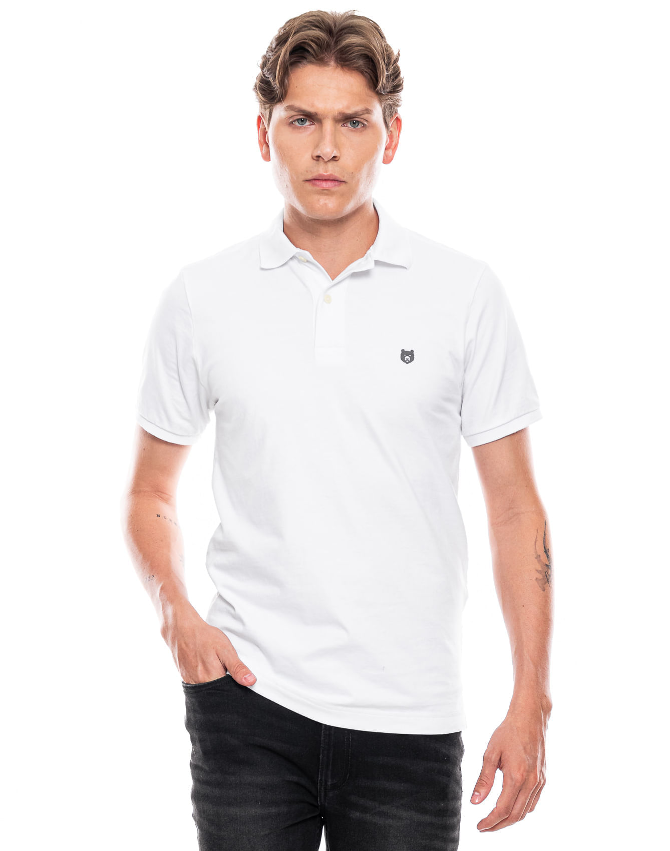 Polo Unicolor Logo Estampado Eco Recycle