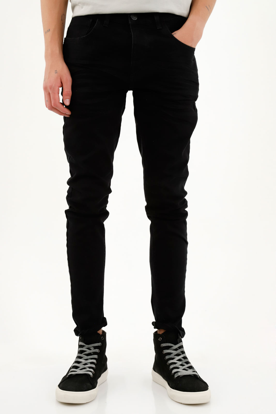 Jean negro super skinny para hombre