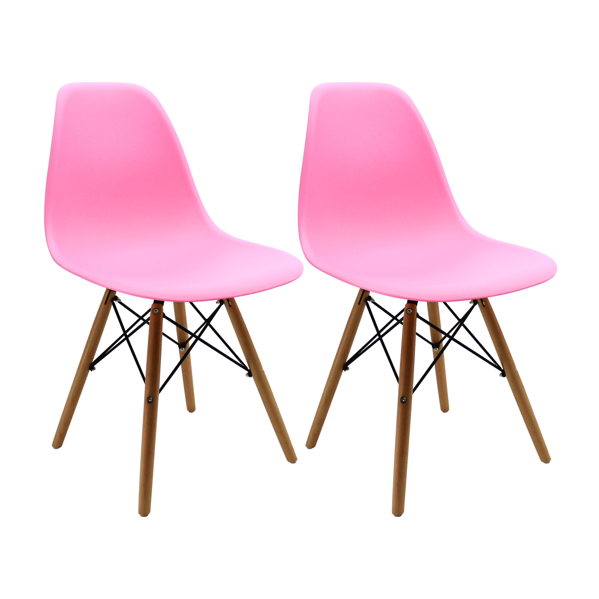 SET X 2 SILLAS DKR TIPO EAMES ROSADAS BOXBIT