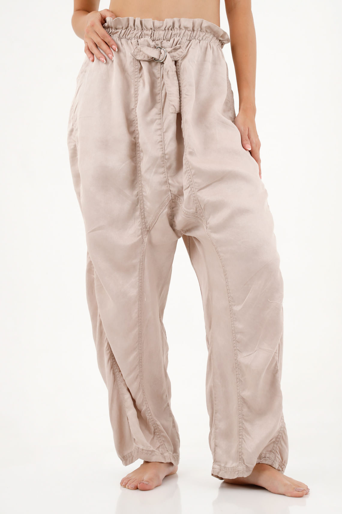 Pantalón café oversize para mujer