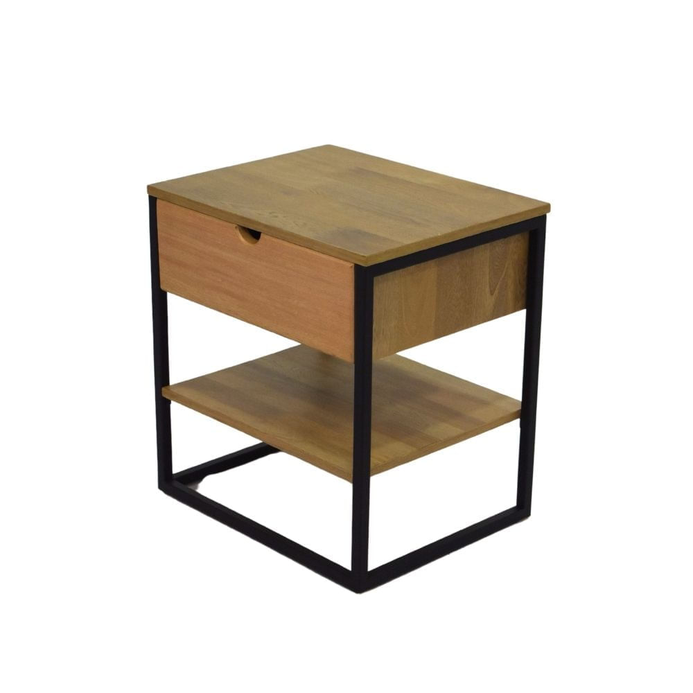 Mesa Noche Dione 1caj Nat/roble/metal Ne