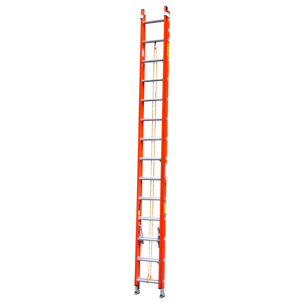 Escalera extensión 2 cuerpos fibra de vidrio 28 peldaños 7.7mt