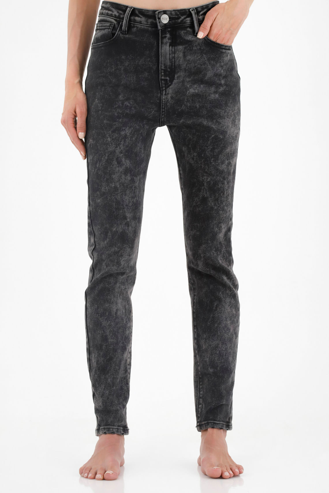 Jean para mujer tennis, jeans super slim plano pesado cintura con pretina