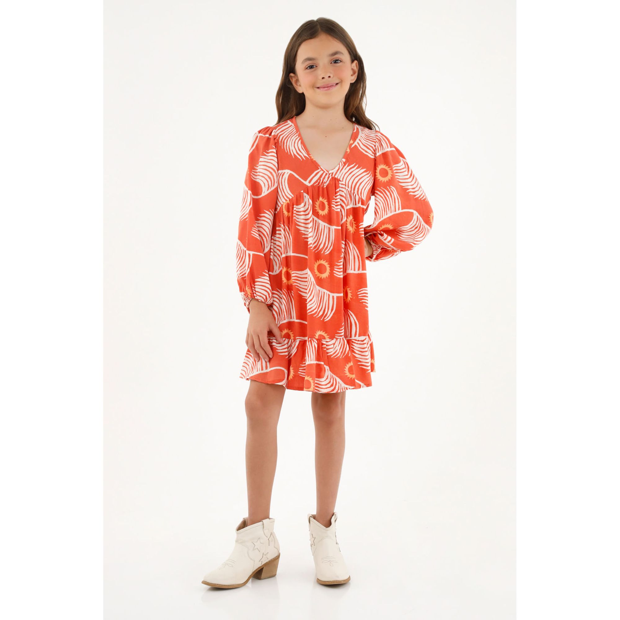 Vestido naranja para niña