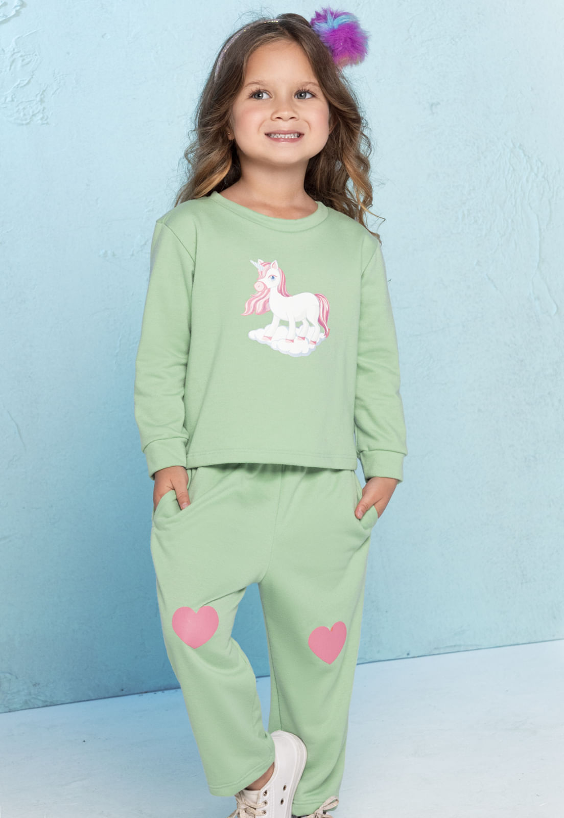 Conjunto Infantil Femenino Verde Mp 638