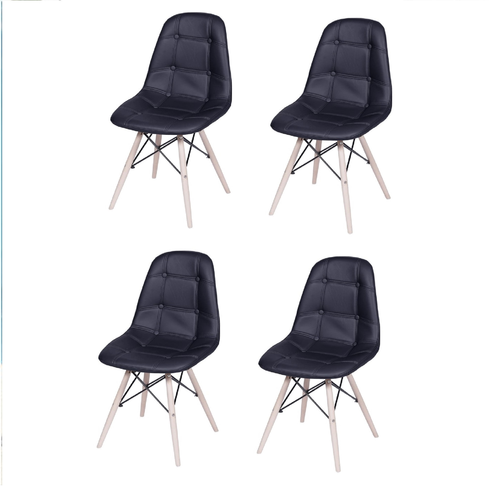 SET X 4 SILLAS DKR BOTONES NEGRAS BOXBIT