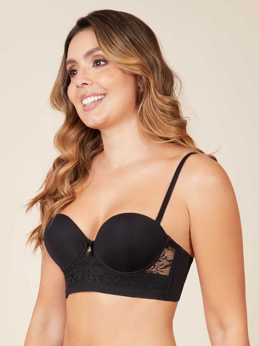 Brasier Strapless Encaje Negro
