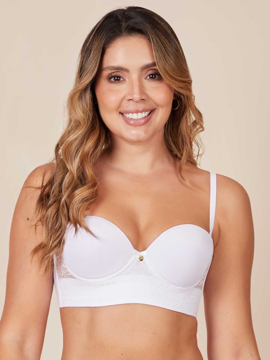 Brasier Strapless Encaje Blanco