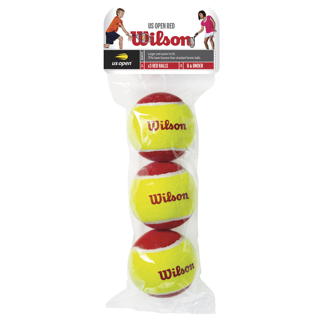 Pelotas de Tenis Wilson US Open Transición Rojo x3