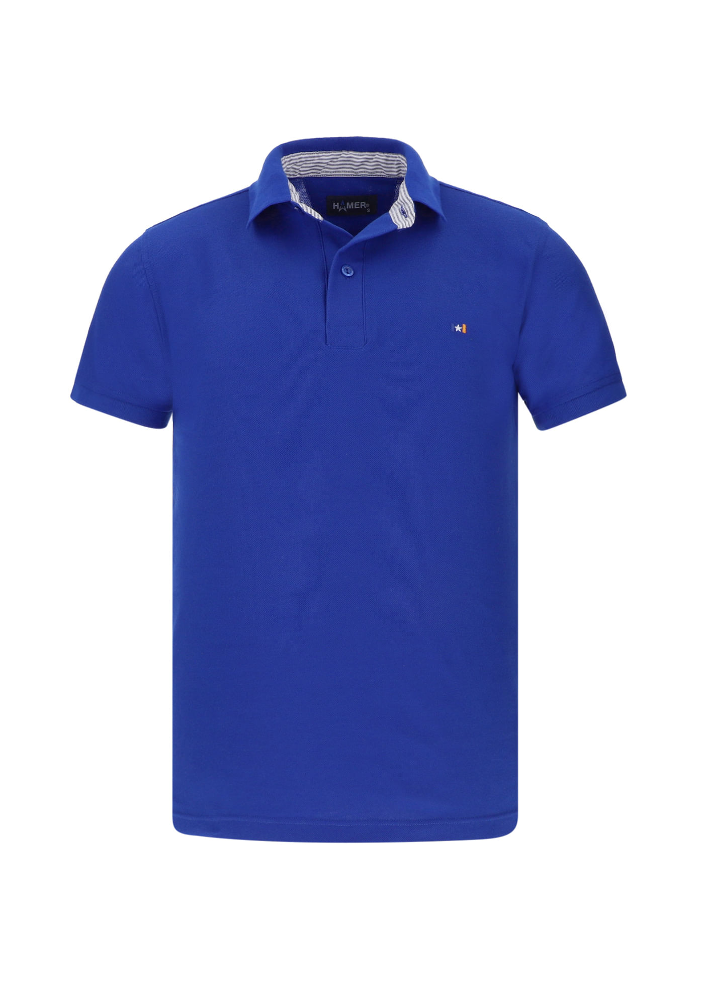 Camiseta tipo polo para hombre Hamer bordada azul rey