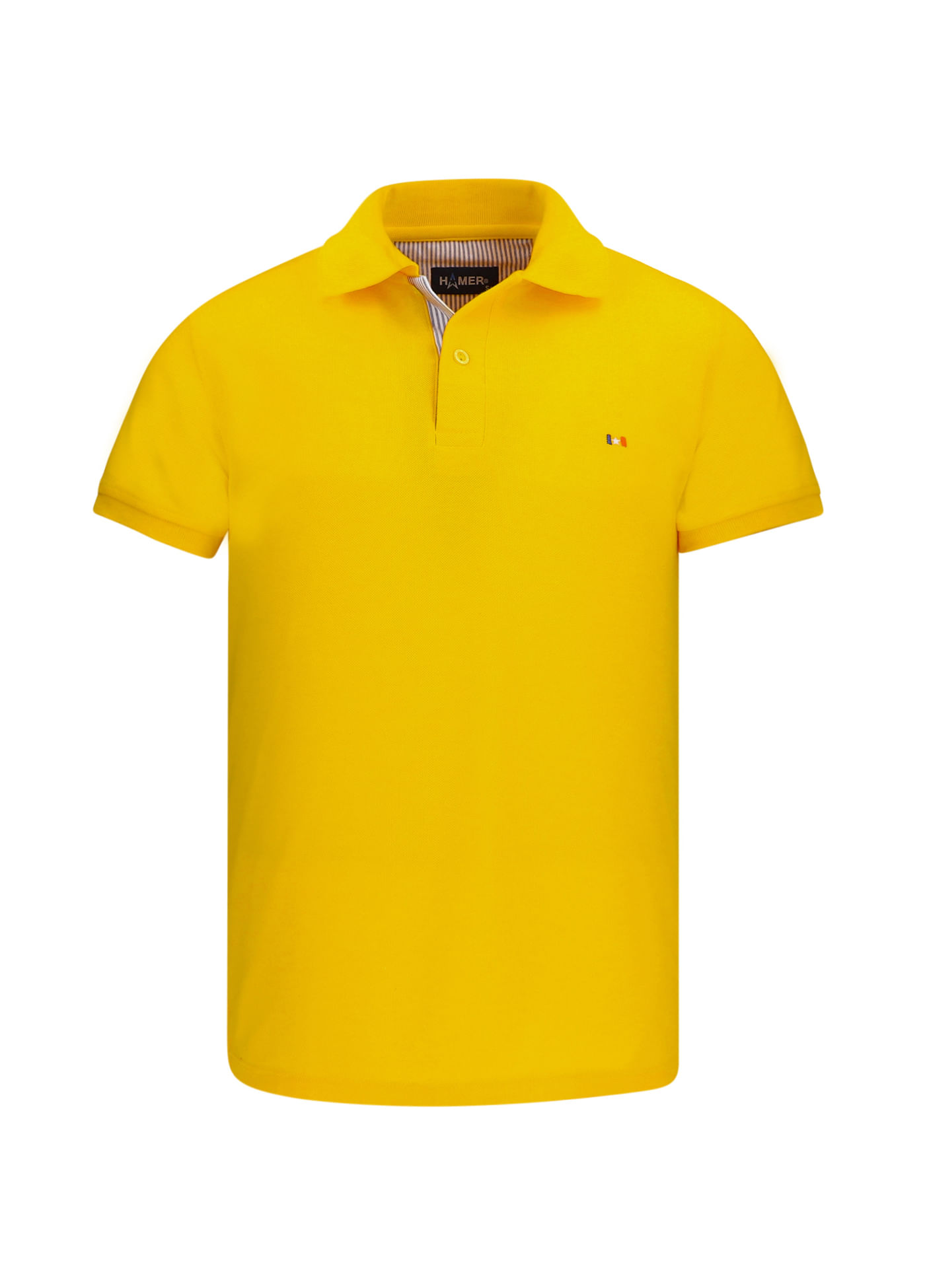 Camiseta tipo polo para hombre Hamer bordada amarilla