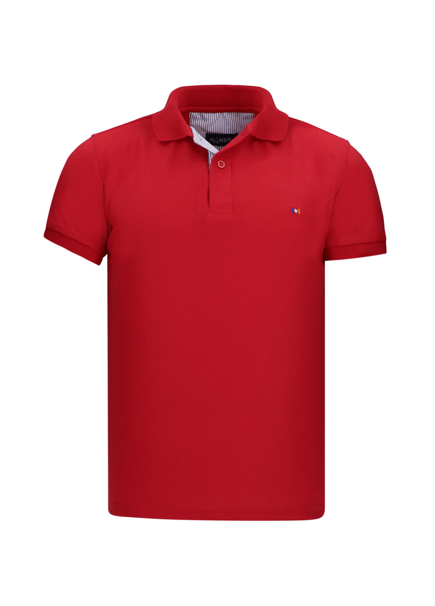 Camiseta tipo polo para hombre Hamer bordada roja