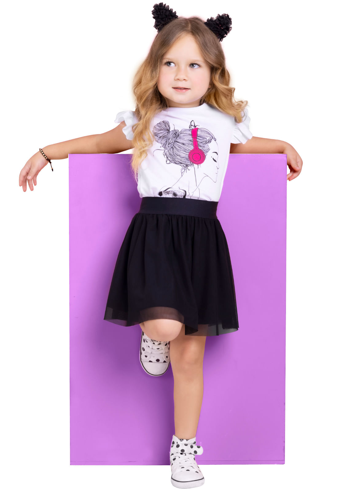 Conjunto Infantil Femenino Blanco Mp 3180