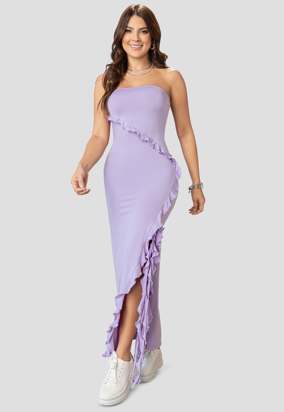Vestido Largo Mujer Lila Atypical 102334
