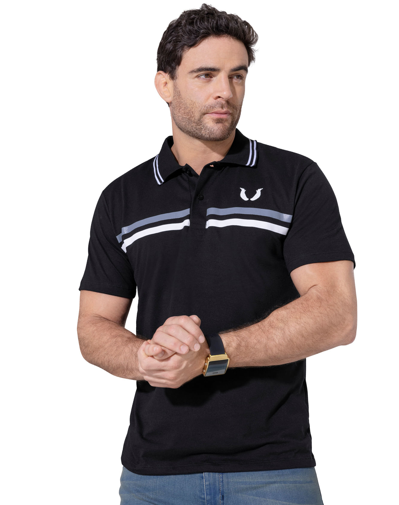 Polo Hombre Negro Mp 90923