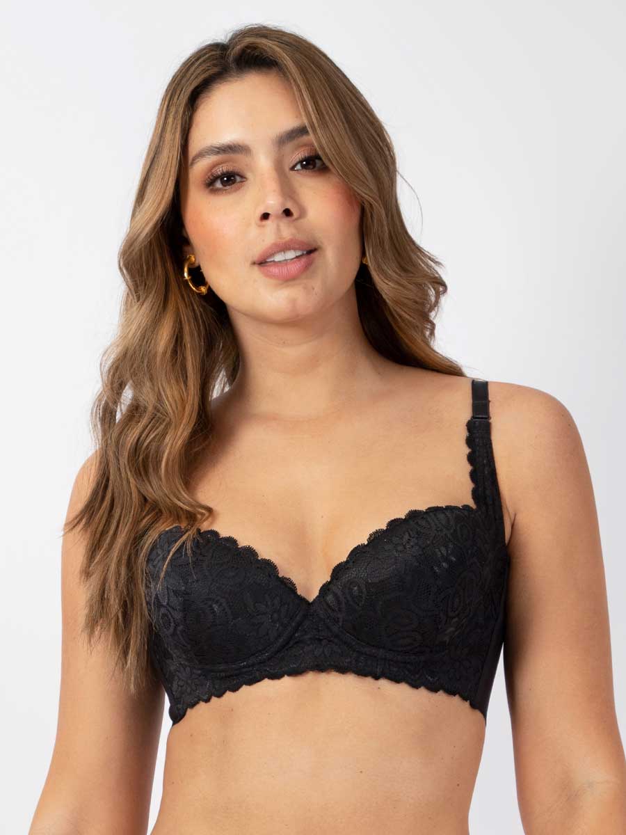 Brasier Realce en Encaje Negro