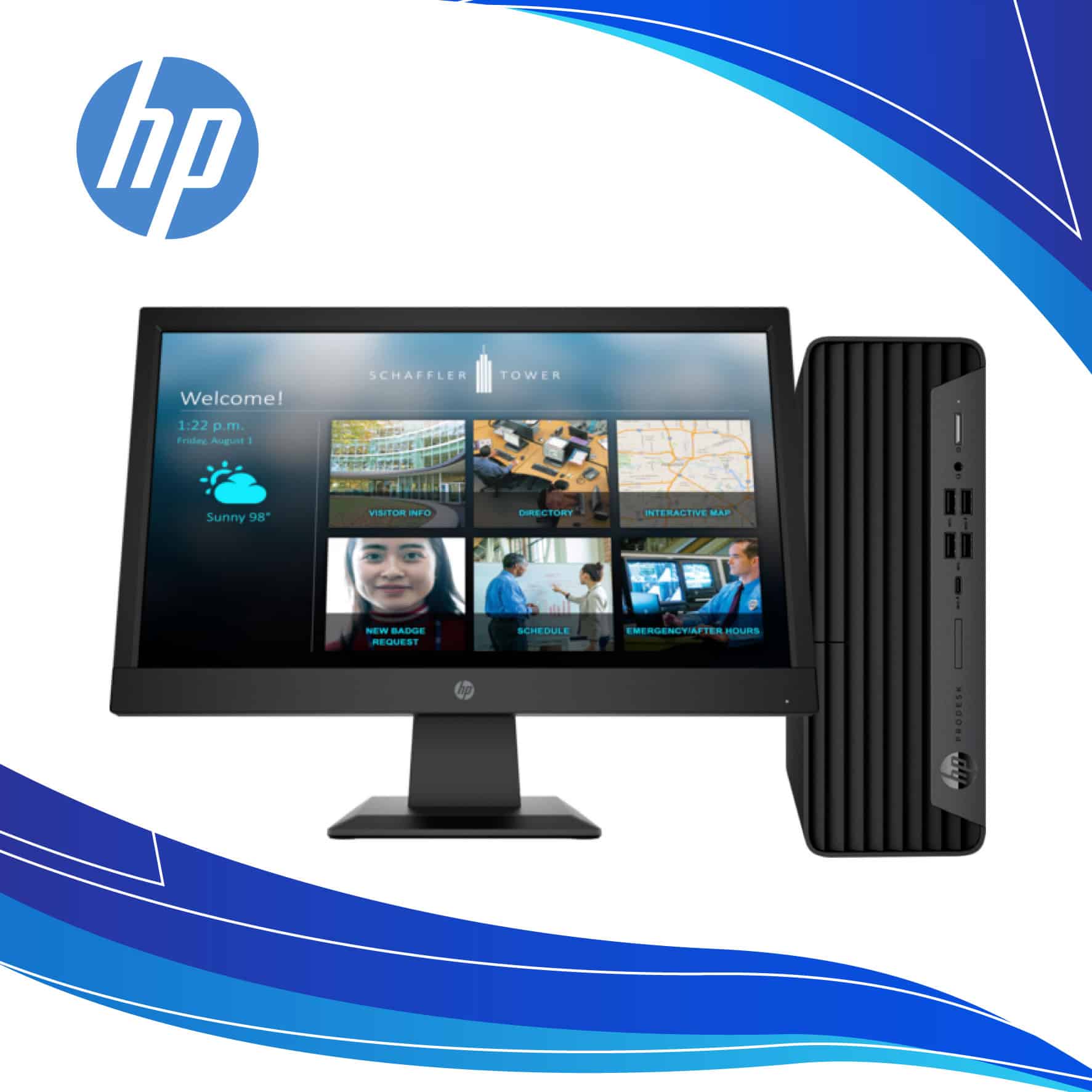 Computador de escritorio corporativo PC HP Pro SFF ENTRY 400 G9 + HP P19B 18.5 pantalla HD