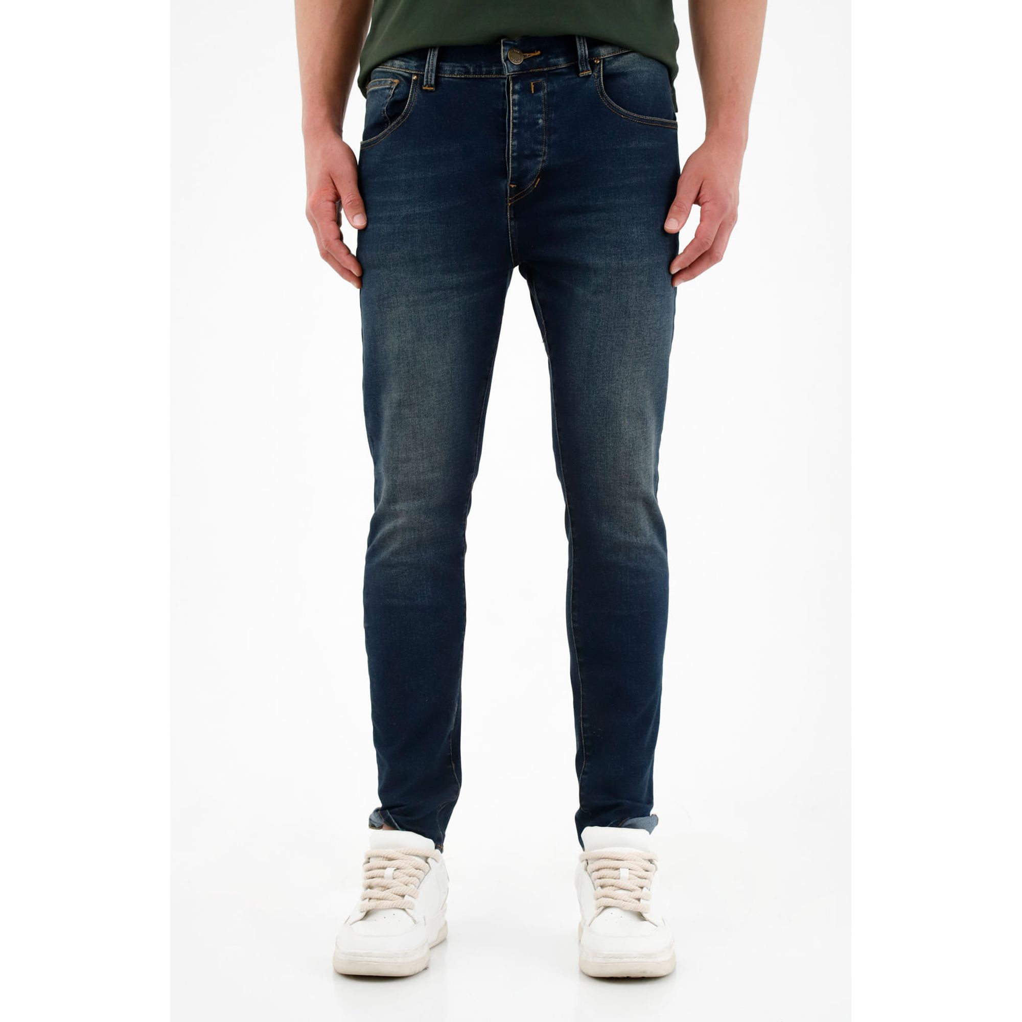 Jean azul Super Skinny con iluminaciones para hombre