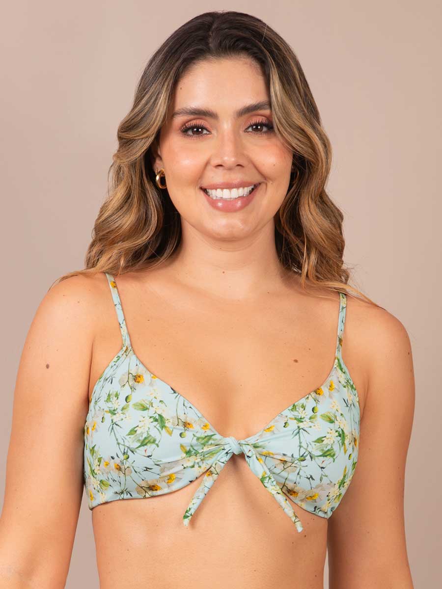 Top de Baño Estampado Aguamarina