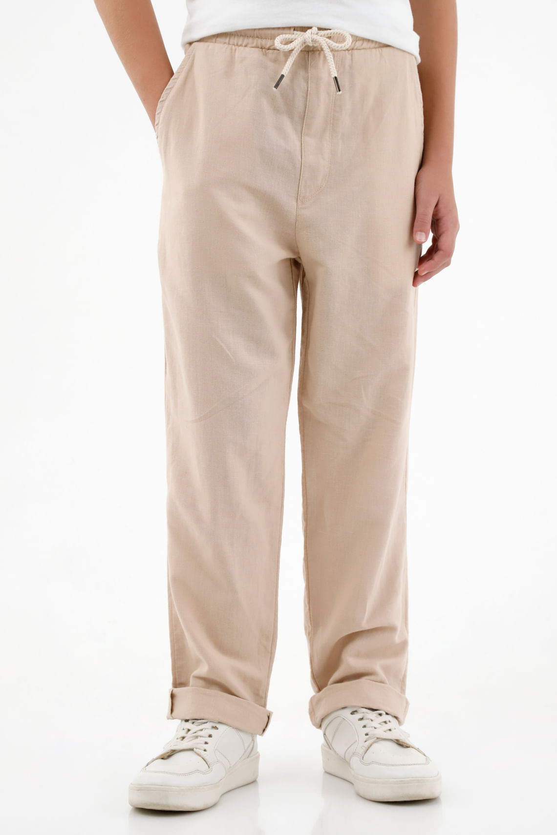 Pantalón café ajustable tipo jogger para niño