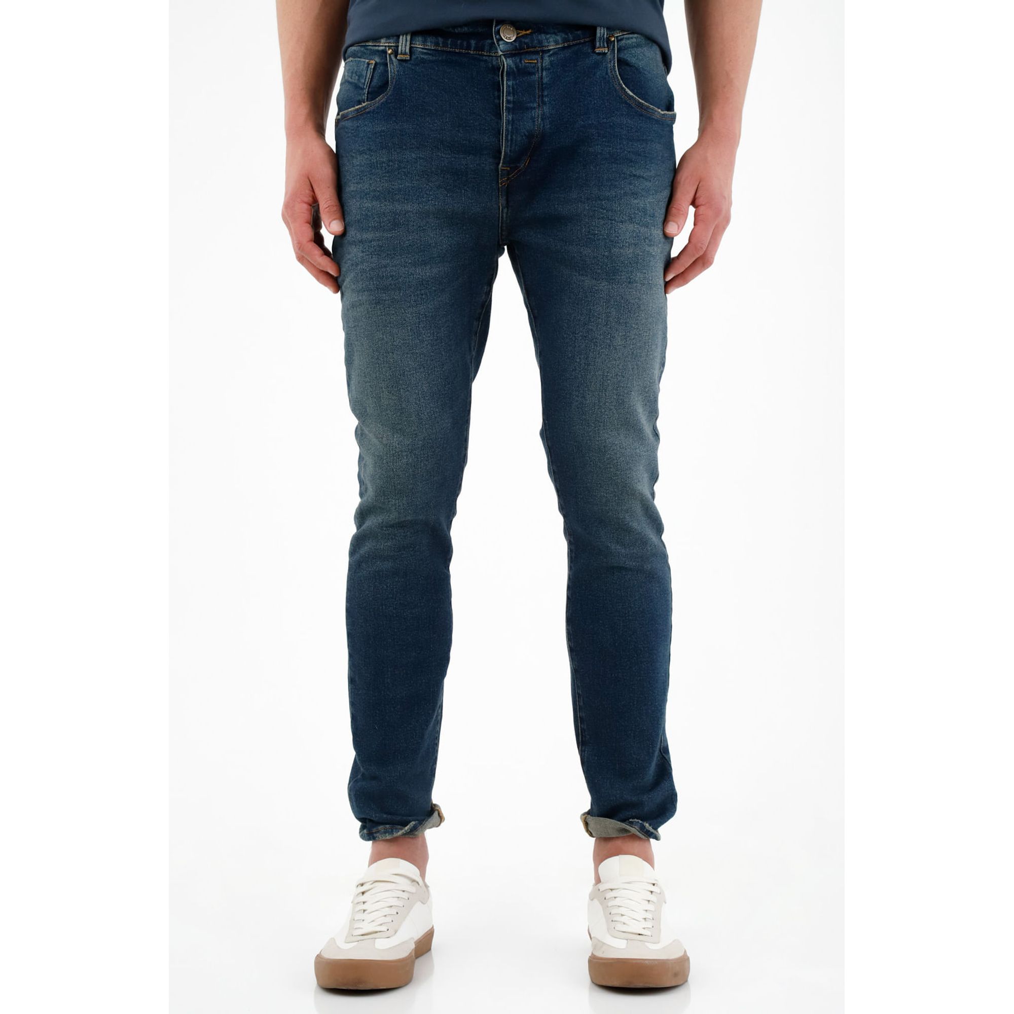 Jean Skinny azul tono oscuro para hombre