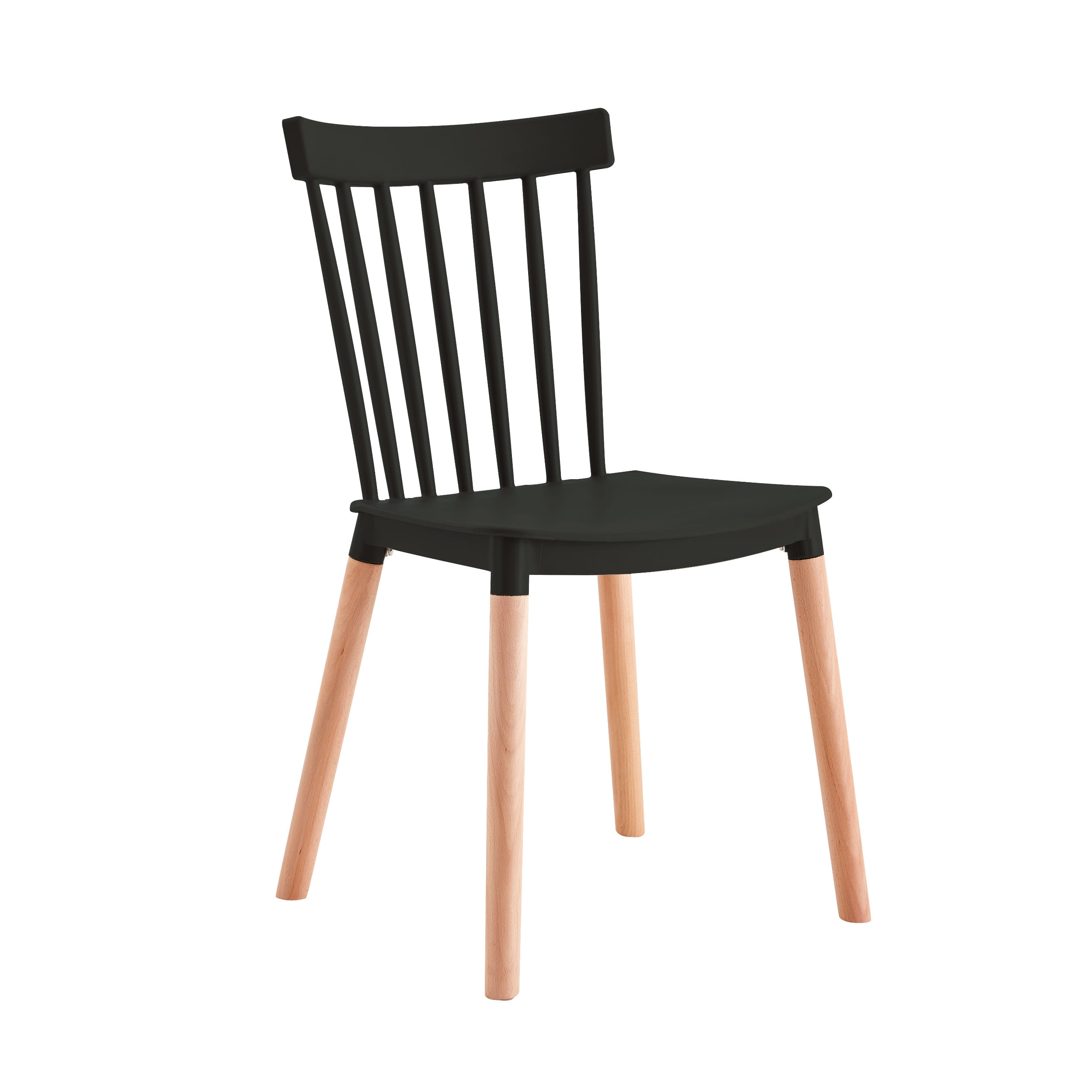 Set X6  Unidades Silla Comedor Negra Patas largas