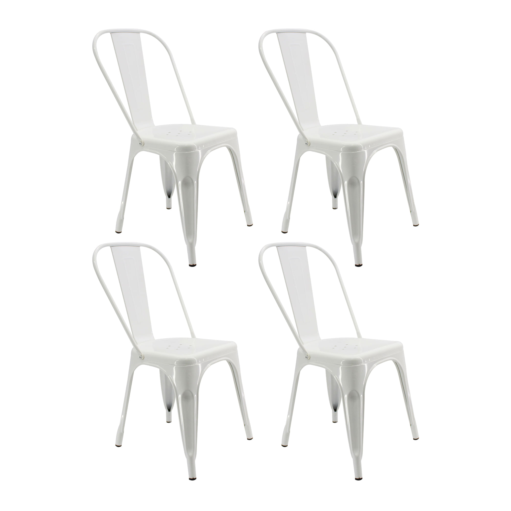 SET X 4 SILLAS TITAN TIPO TOLIX BLANCAS BOXBIT