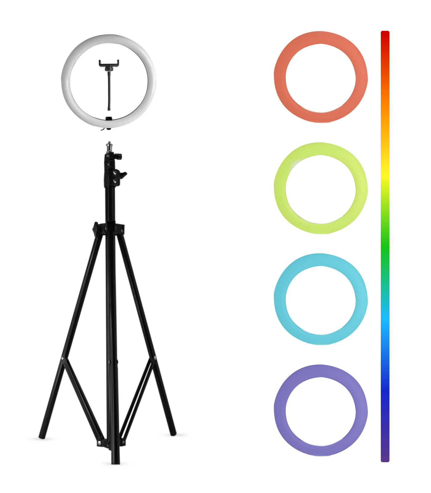 Aro De Luz 33cm Mas Tripode Profesional 2.1 Metros 360 Grados Rgb