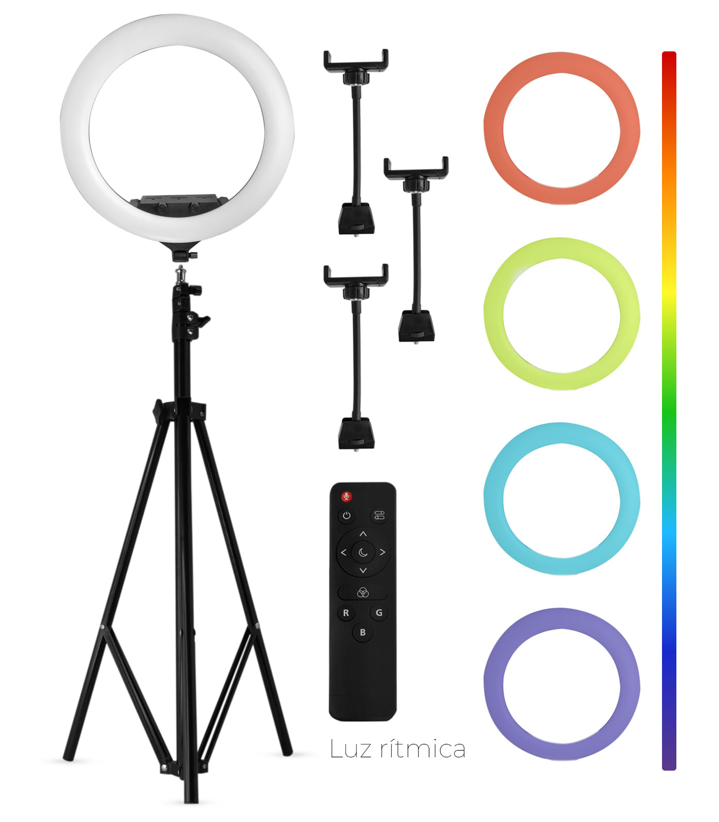 Aro De Luz Led 45cm Con Trípode Y Control Rgb