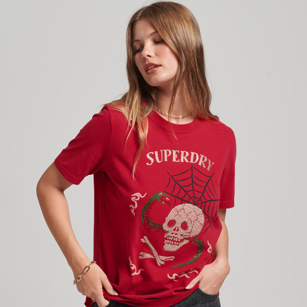 Camiseta Manga Corta Para Mujer Vintage Suka Graphic Superdry 52378