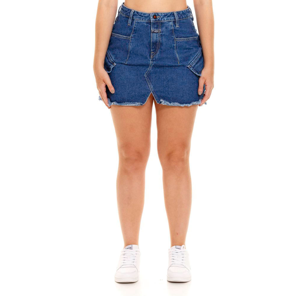 Falda Corta Denim Para Mujer Girbaud