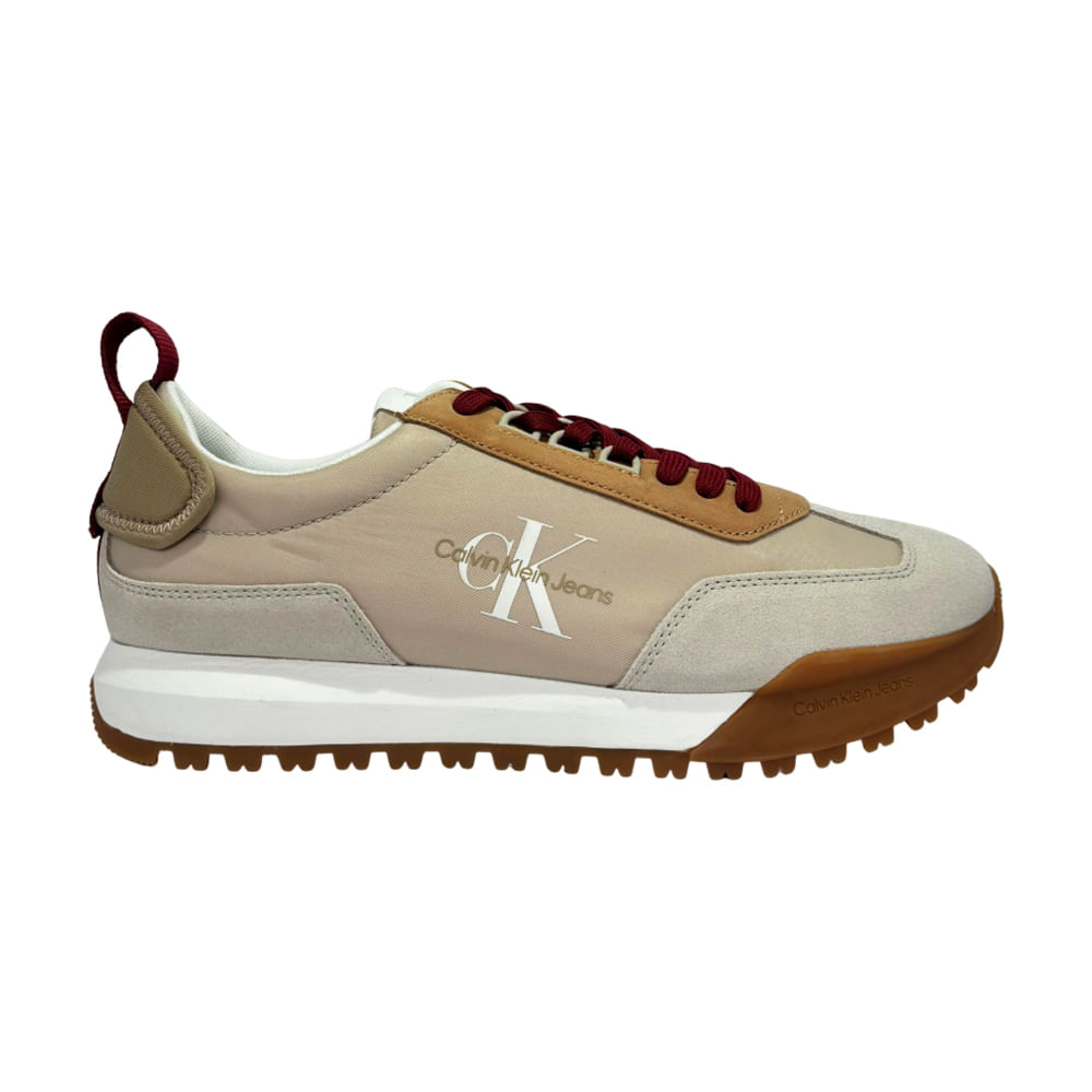 TENIS CASUAL CABALLERO CALVIN KLEIN COLOR BEIGE COMBINADO