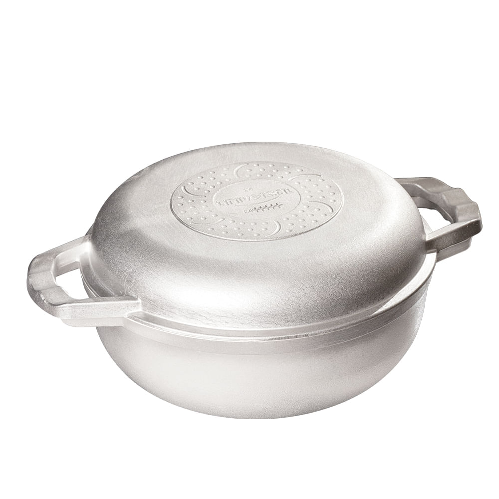 Caldero Redondo UNIVERSAL 24 centímetros, Tapa multifuncional/ Tapa Fundida/ Aluminio/ Ecologico/ Freir/ Arroces/ Asar