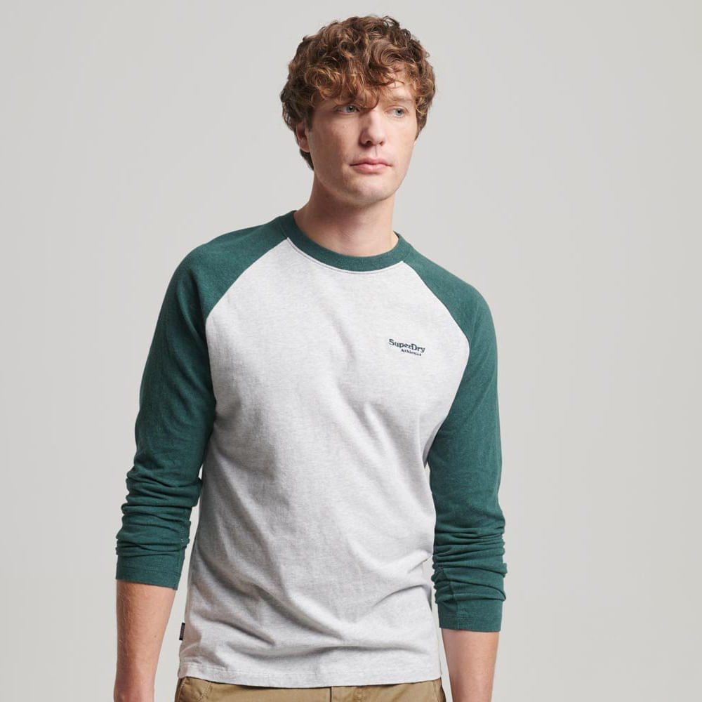 Camiseta Para Hombre Essential Baseball Ls Top Superdry