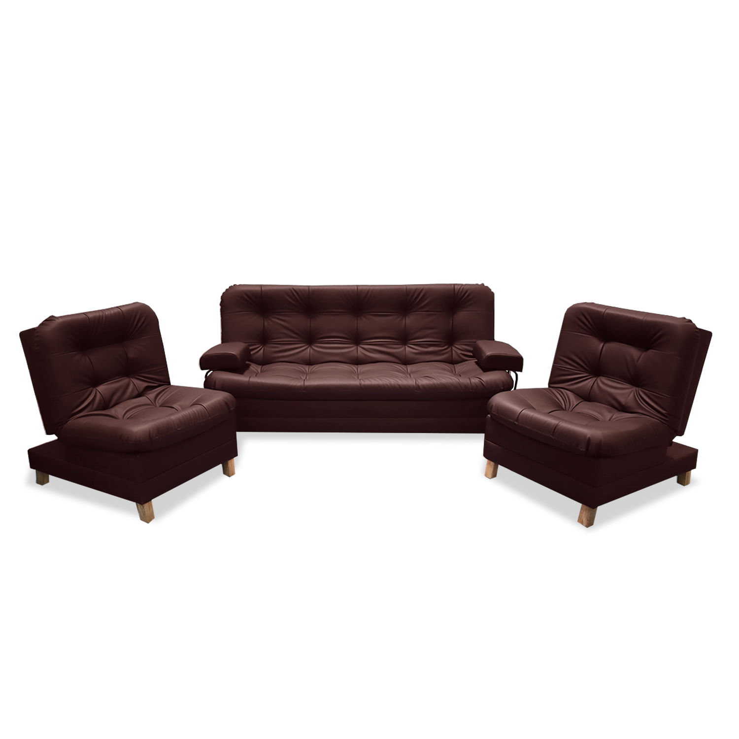 Sala Clic Clac Rouss Tipo Cuero Marron