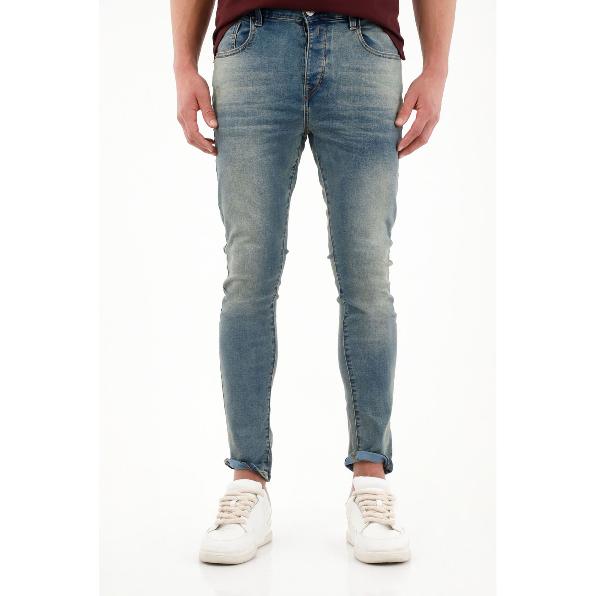 Jean super skinny azul para hombre
