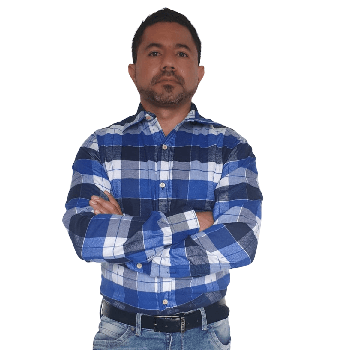 Camisa para Hombre GO Canadá en Algodón Azul Cuadros Leñadora con Manga Larga