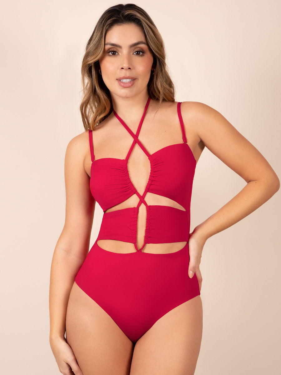 Vestido de Baño Entero Multiuso Cereza