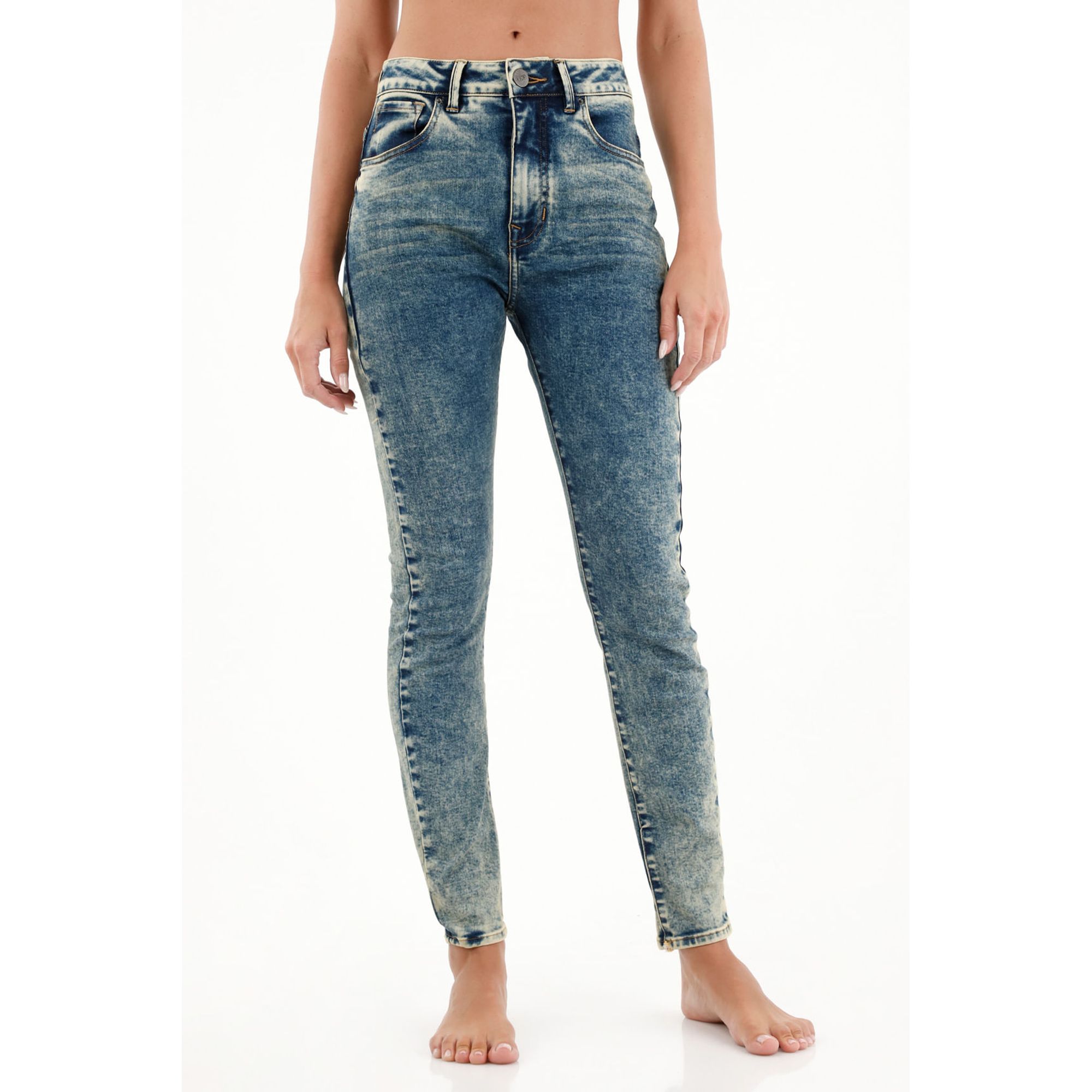Jean Jegging tiro alto con dirty para mujer