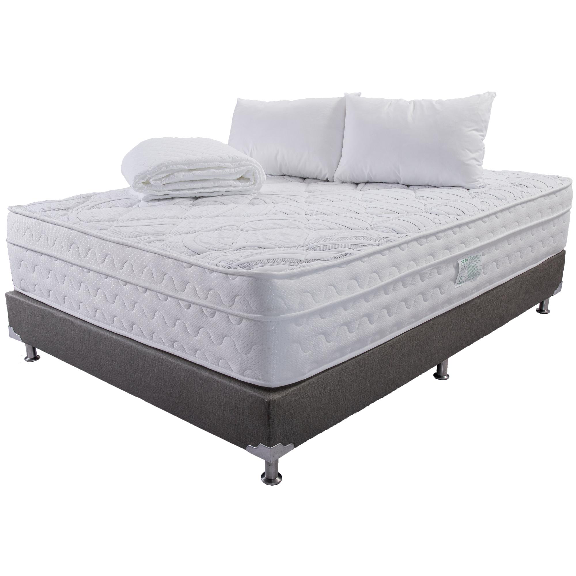Combo Colchón Premier + Base Cama + Protector + Almohada - Medida 160x190 - Firmeza Suave