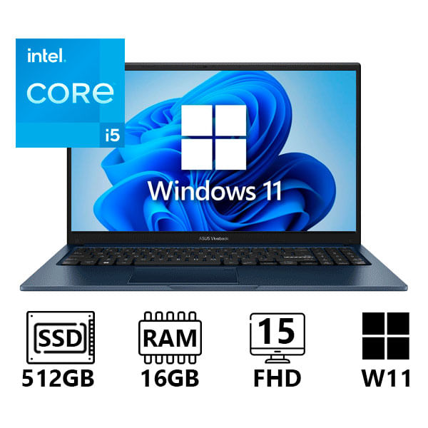 Portátil Asus VivoBook X1504ZA NJ373 Intel Core i5 1235U 16GB RAM SSD 512B 15"  W11